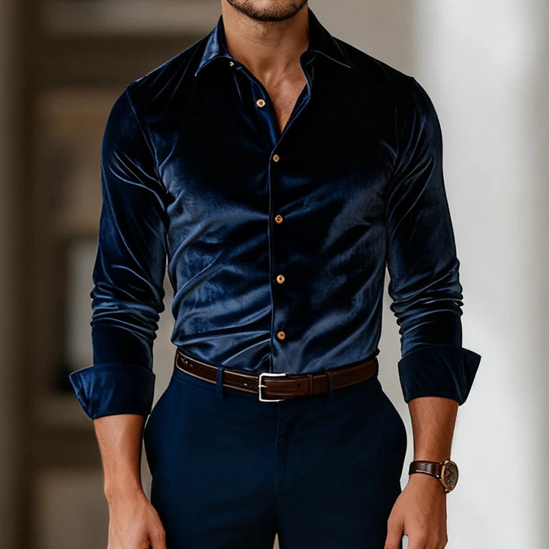 Vellano Men's Button-Up Shirt - Clean Heritage Design