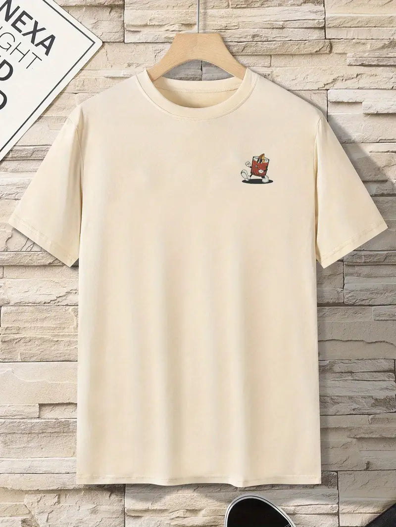 Men's Negroni Cocktail Graphic T-Shirt - Breathable Short Sleeve Tee with Campari-Inspired Edition