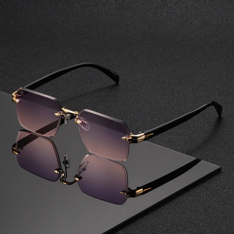 Frameless Square Glasses for Men - Trendy & Unique Eyewear for Street Style Edition