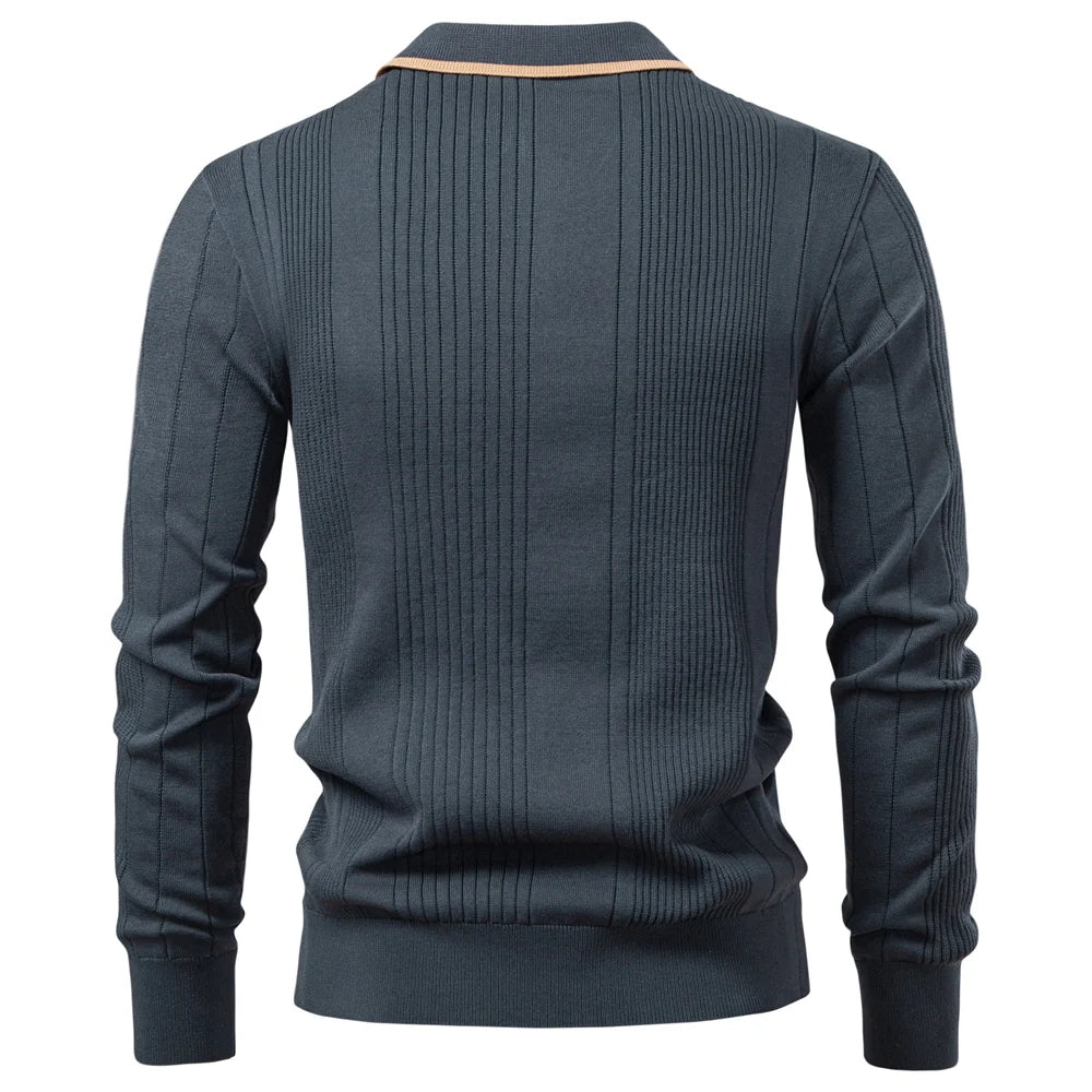 Langford Men Polo Knit Shirt Long Sleeve Edition