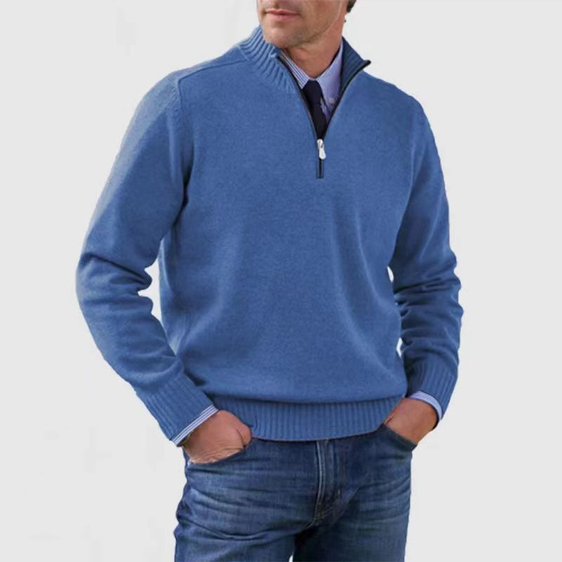 Men's Half-Zip Mock Neck Sweater - Organic Quarter Zip Design