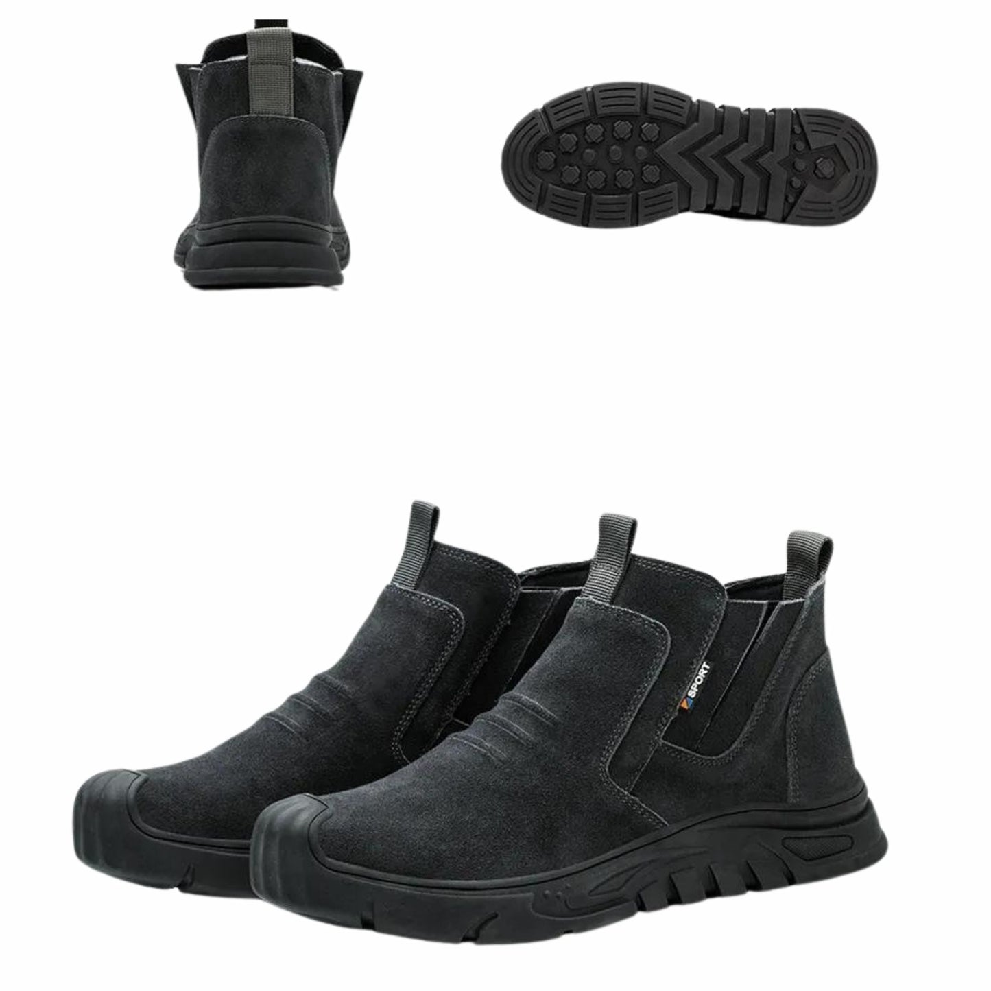 Men's Steel Toe Work Boots - Durable Safety Boots with Slip-Resistant Edition