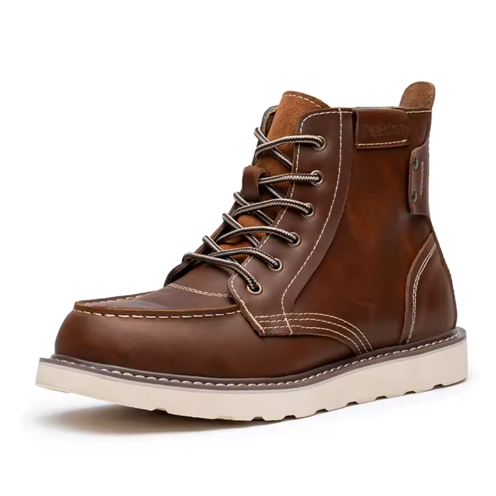 Lorennzi | Men's Genuine Boots - Retro Style Casual Lace-Up Ankle Boots