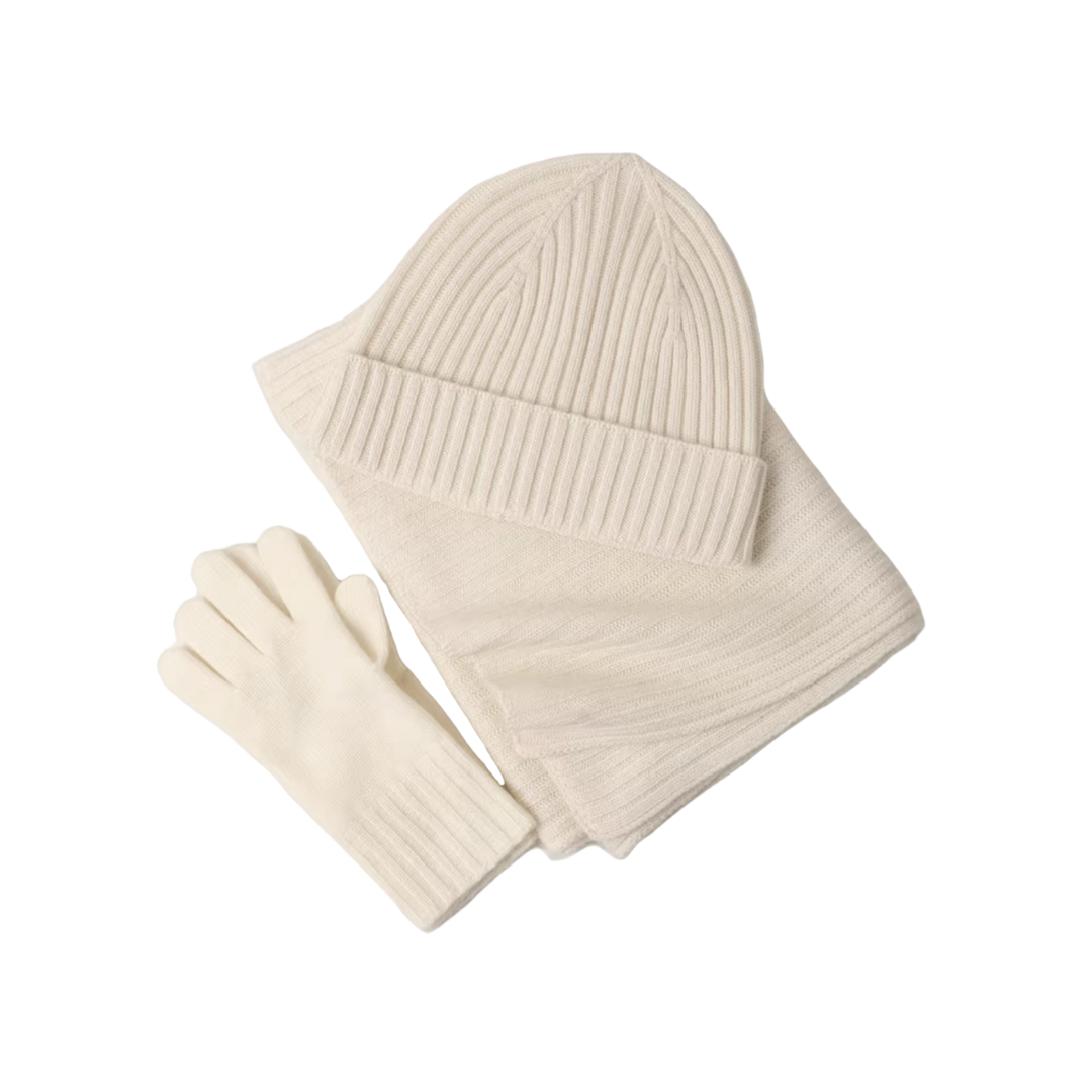 100% Cashmere Winter Essentials Set - Gloves, Hat & Edition