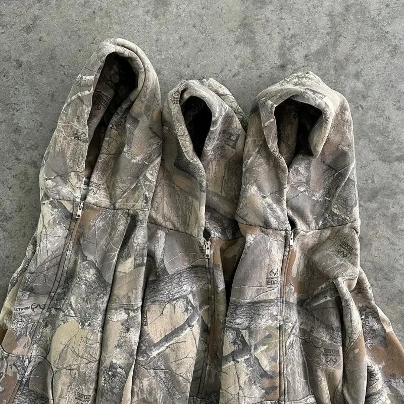 Camo Hoodie Sweater Streetstyle with Fleece Edition for Men