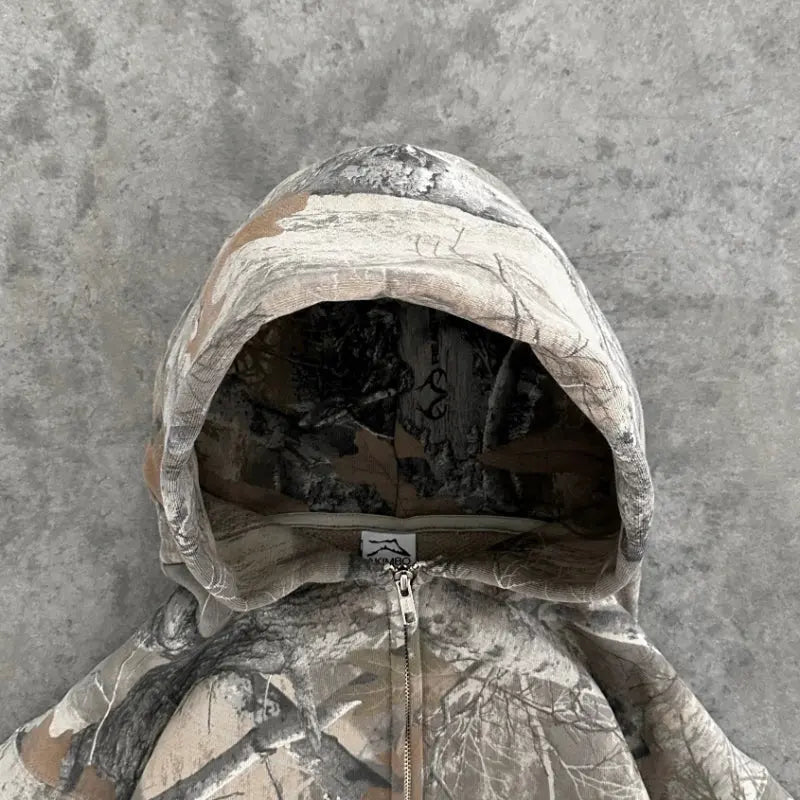 Camo Hoodie Sweater Streetstyle with Fleece Edition for Men