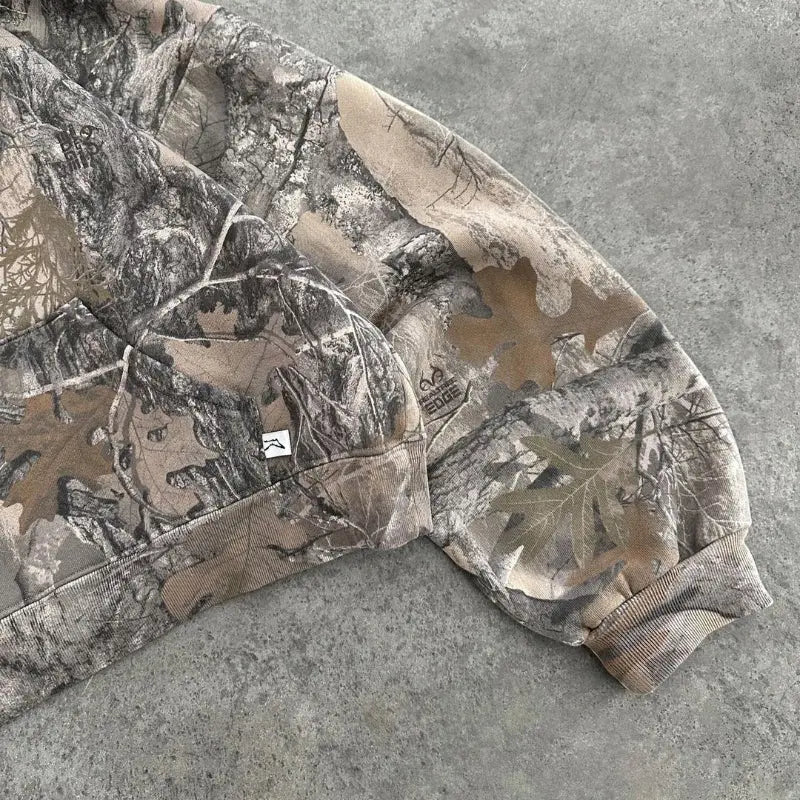 Camo Hoodie Sweater Streetstyle with Fleece Edition for Men