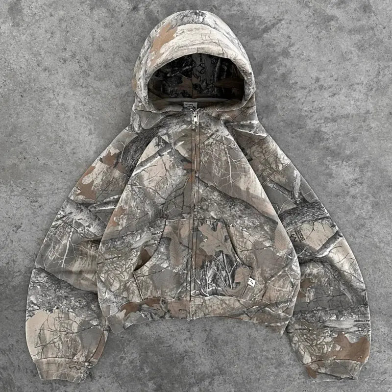 Camo Hoodie Sweater Streetstyle with Fleece Edition for Men