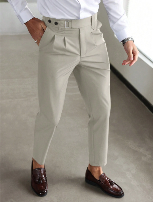 Solorfit | Men's Business Everyday Solid Color Trousers - Slim Fit Formal Pants with Side Pockets for Work, Office & Daily Wear