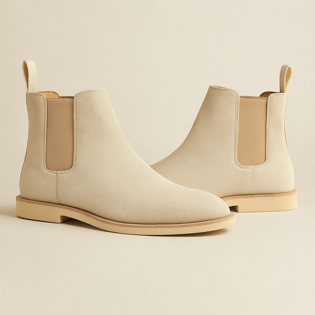 Heritage Suede Chelsea Boots for Men - Black Slip-On Boots with Elastic Sides for All-Season Versatility