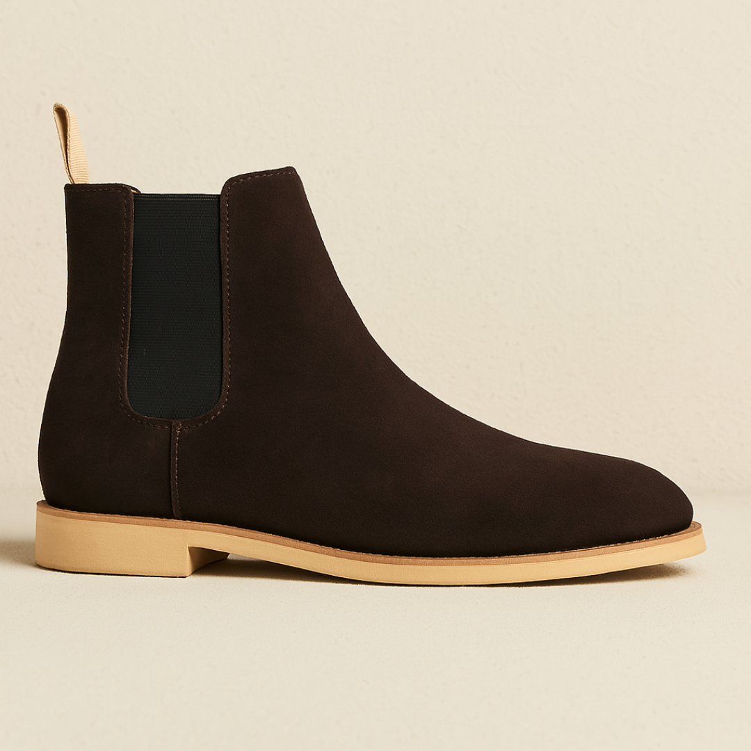 Heritage Suede Chelsea Boots for Men - Black Slip-On Boots with Elastic Sides for All-Season Versatility