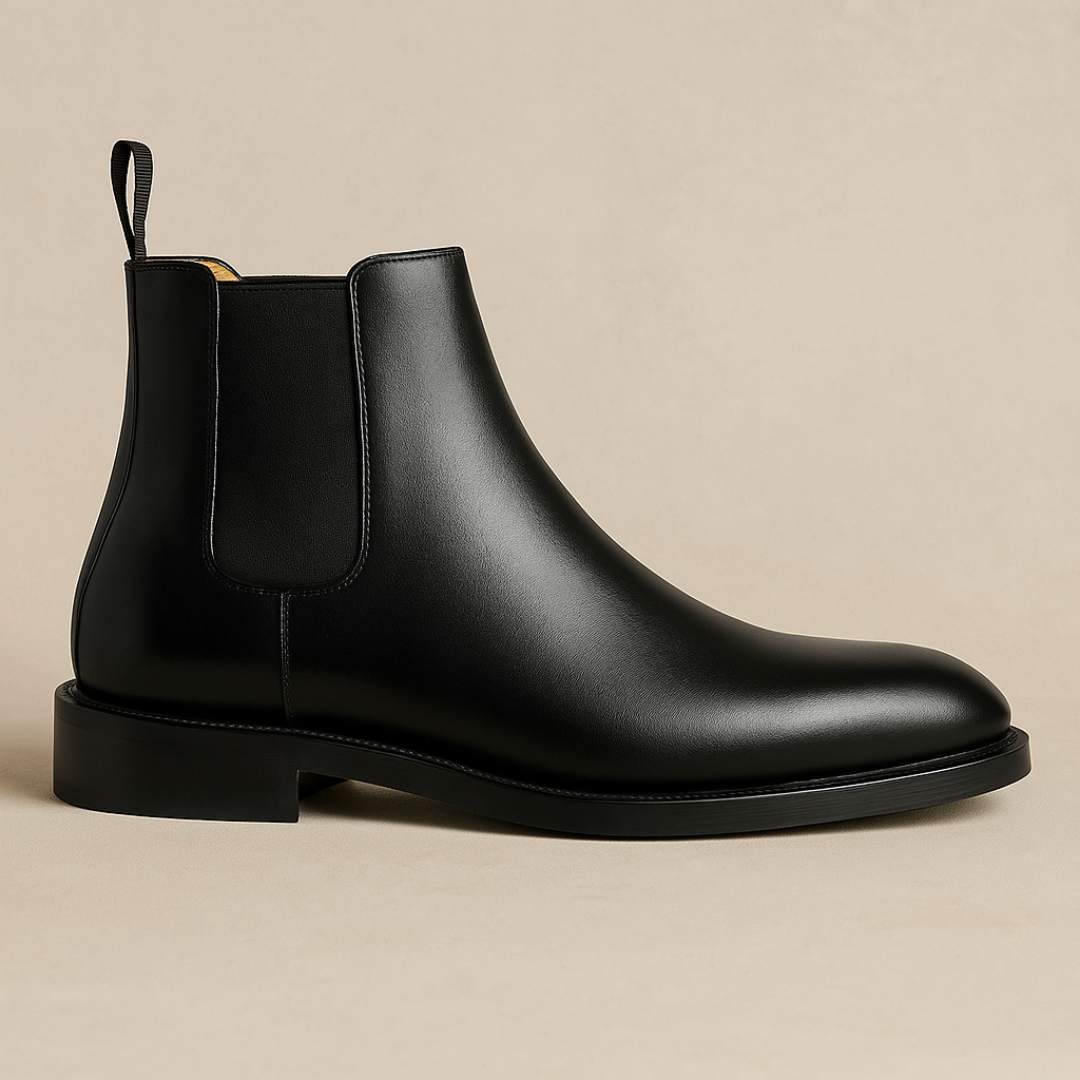 Heritage Suede Chelsea Boots for Men - Black Slip-On Boots with Elastic Sides for All-Season Versatility