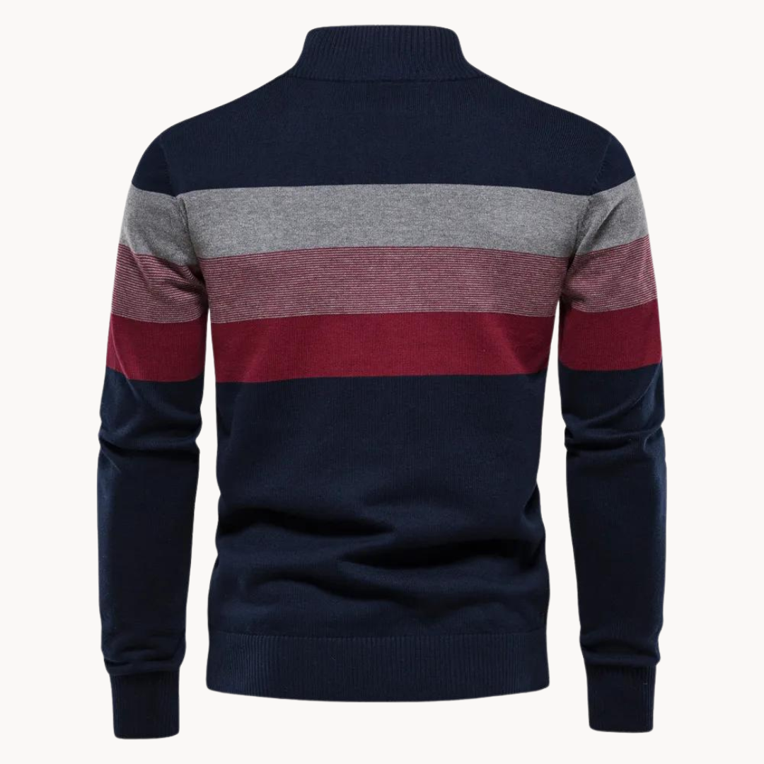 Men's Quarter-Zip Sweater - Heritage Knitted Sweater with Zipper Collar