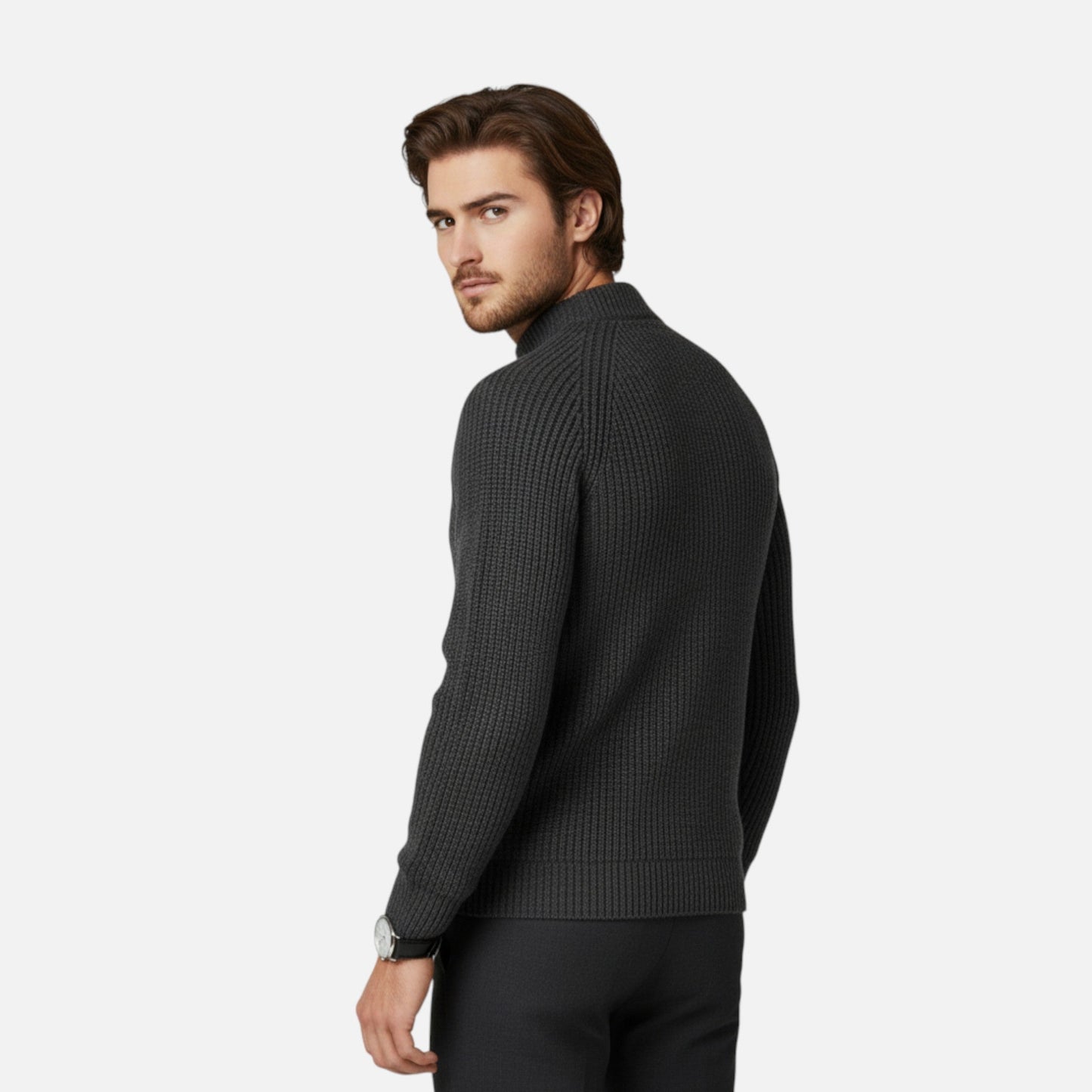 Men's Slim-Fit Sweater - Ribbed Knit Edition