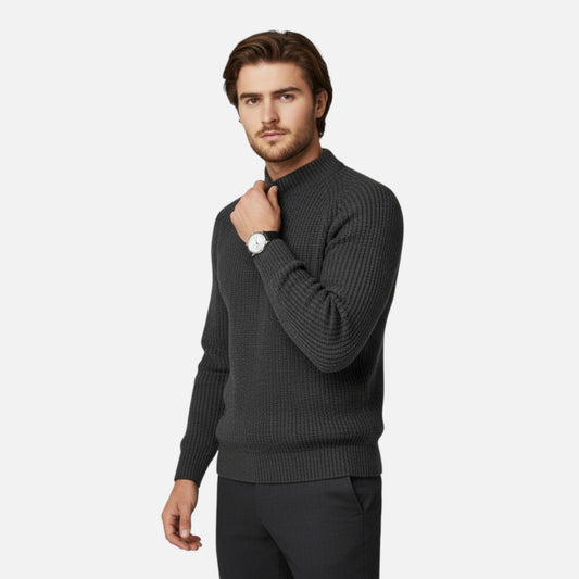 Men's Slim-Fit Sweater - Ribbed Knit Edition
