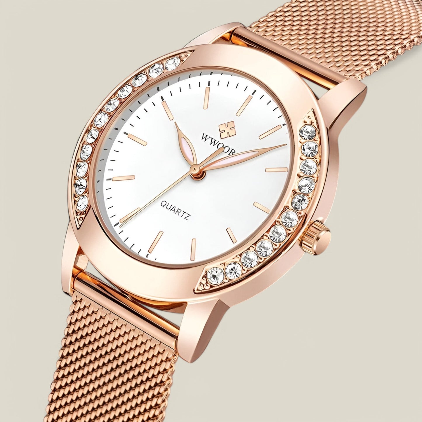 Rose Gold Watch - Elegant Woman Stainless Steel Edition