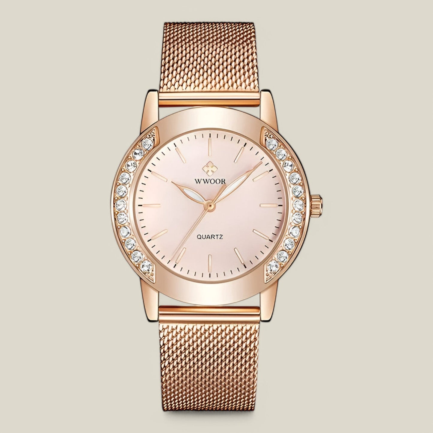 Rose Gold Watch - Elegant Woman Stainless Steel Edition