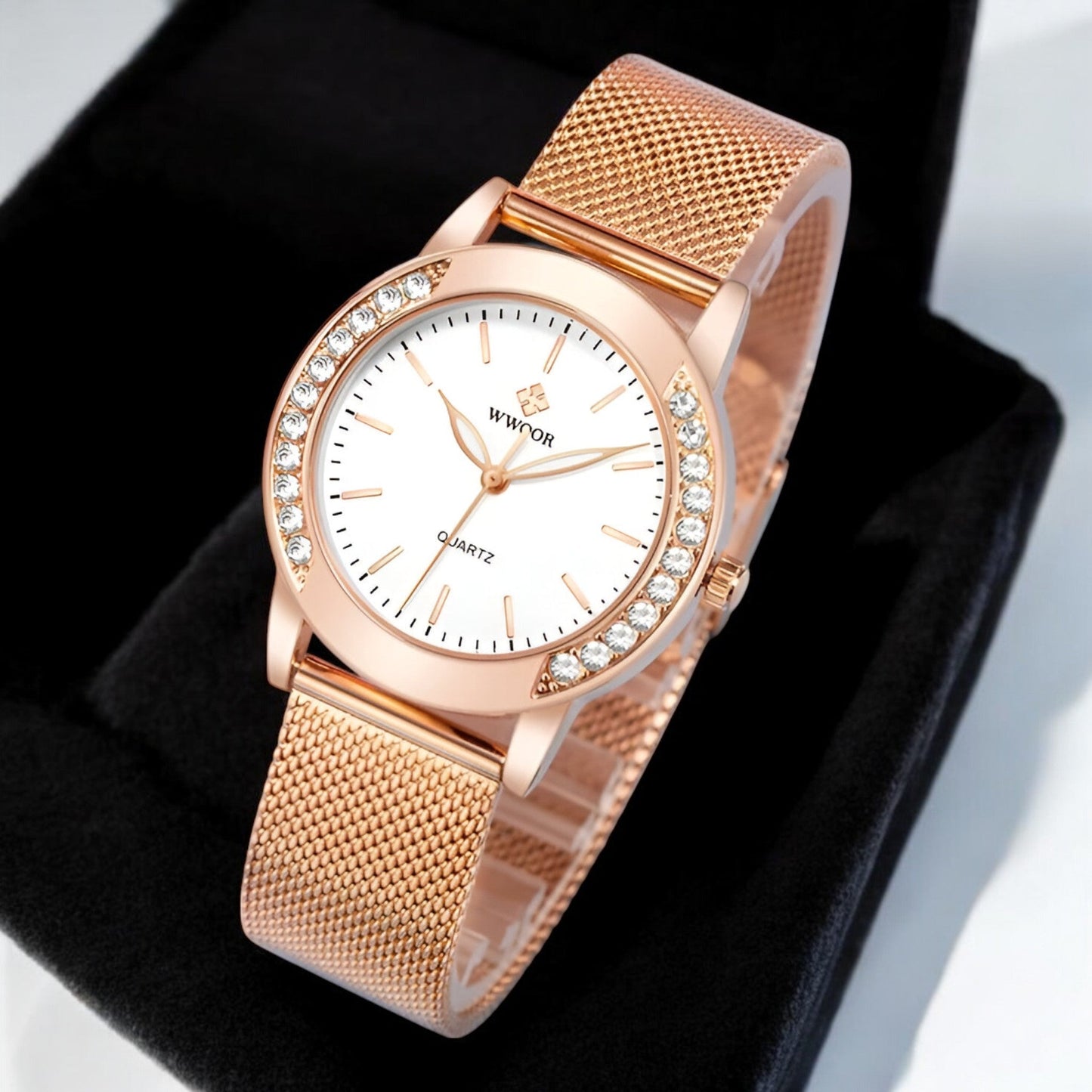 Rose Gold Watch - Elegant Woman Stainless Steel Edition
