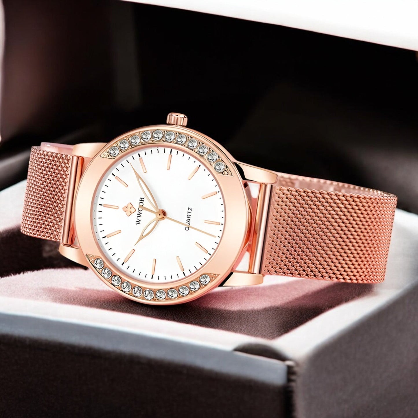 Rose Gold Watch - Elegant Woman Stainless Steel Edition