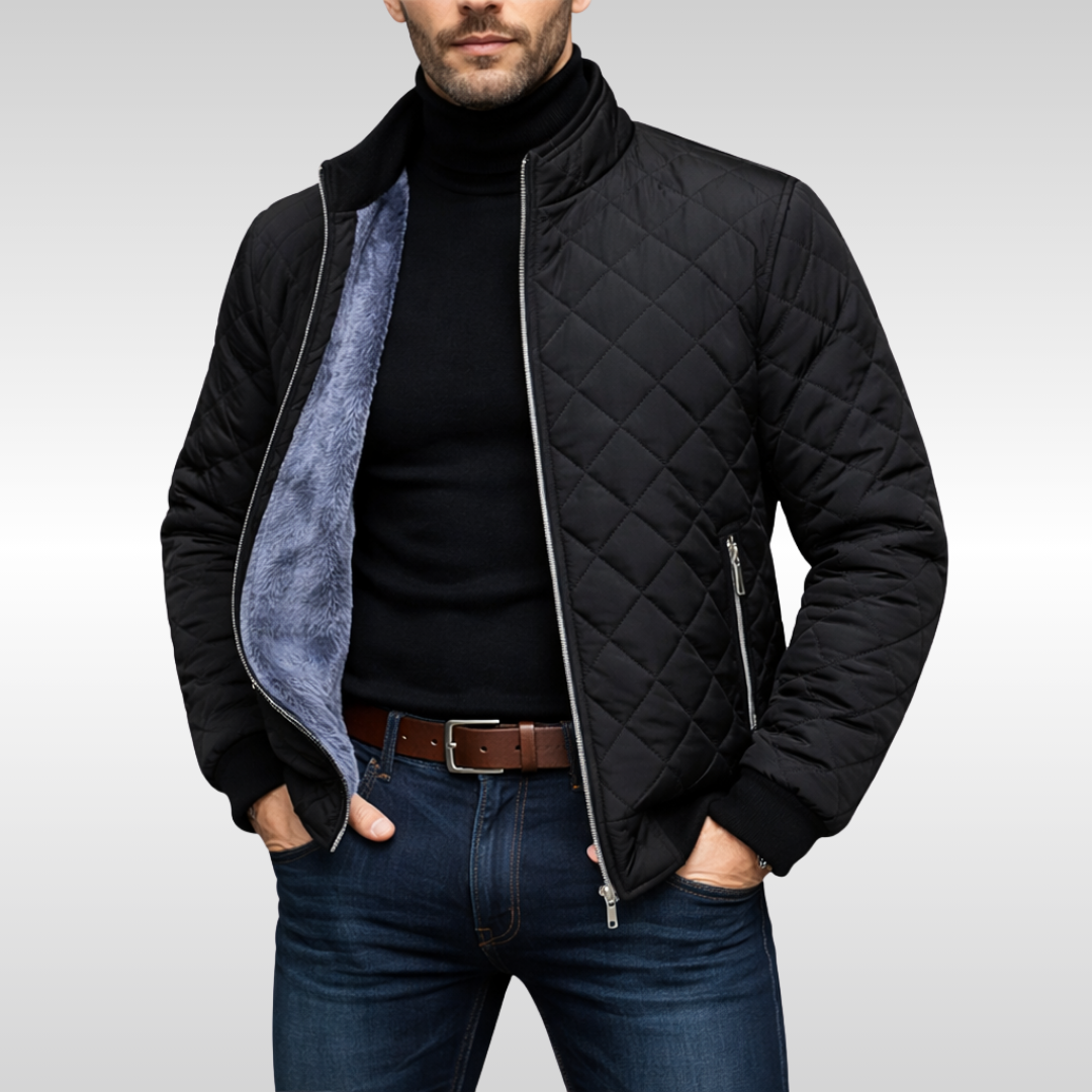 Hayes Men's Quilted Zip Jacket - Lightweight Insulated Warm Winter Edition