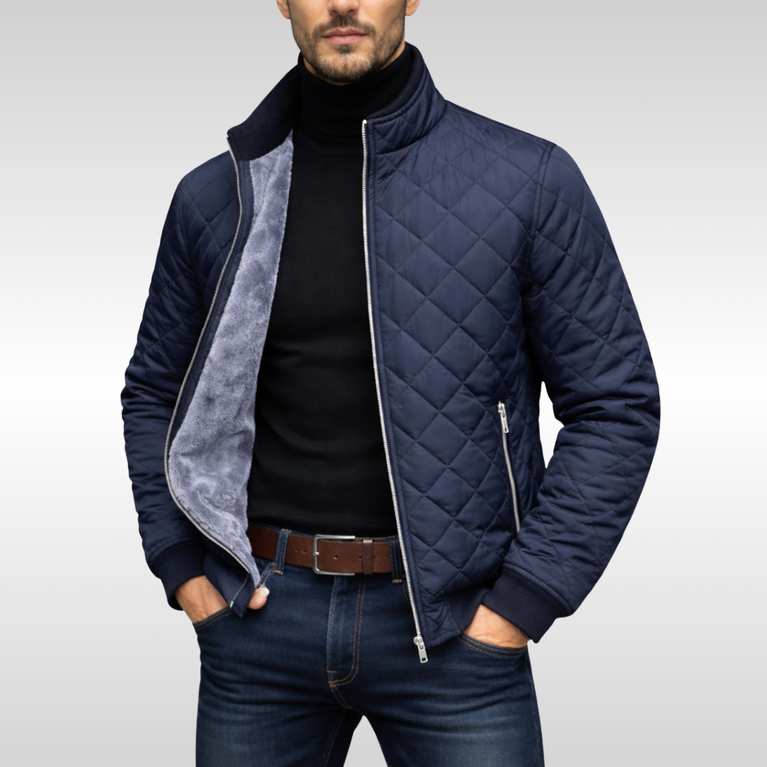 Hayes Men's Quilted Zip Jacket - Lightweight Insulated Warm Winter Edition