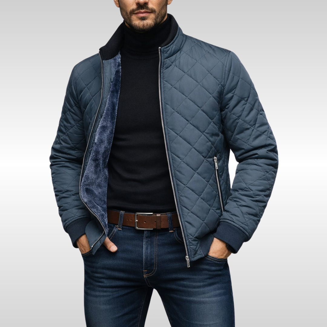 Hayes Men's Quilted Zip Jacket - Lightweight Insulated Warm Winter Edition