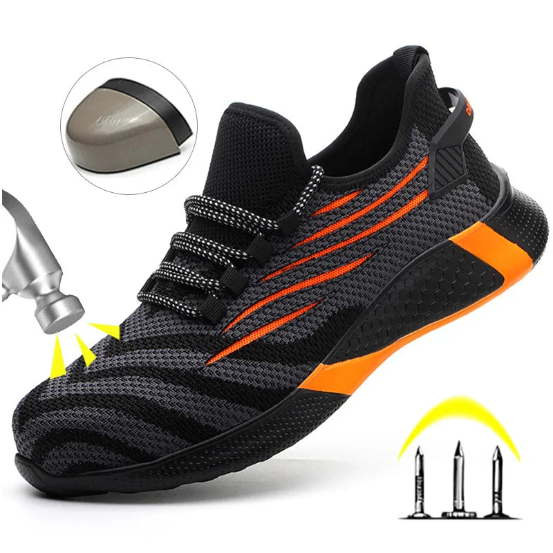 Men's Lightweight Safety Shoes - Sporty Steel Toe Work Edition