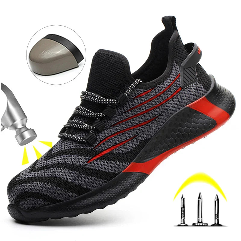 Men's Lightweight Safety Shoes - Sporty Steel Toe Work Edition