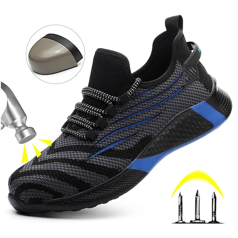 Men's Lightweight Safety Shoes - Sporty Steel Toe Work Edition