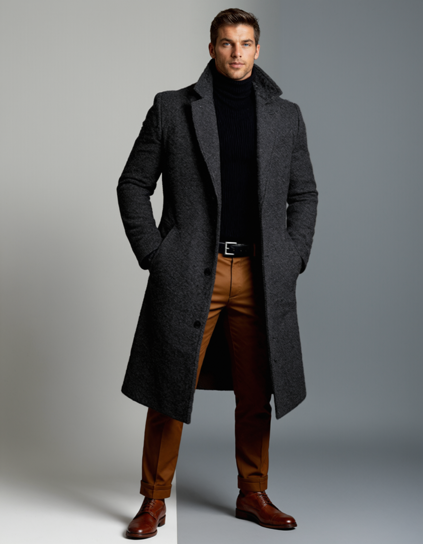 The Ridgeford Men's Heritage Wool Winter Long Overcoat