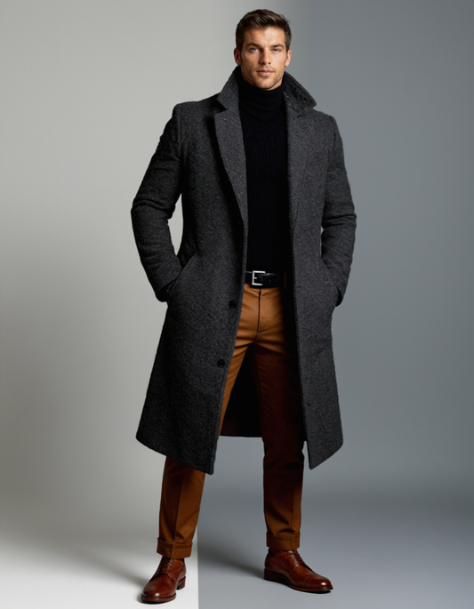 The Ridgeford Men's Heritage Wool Winter Long Overcoat