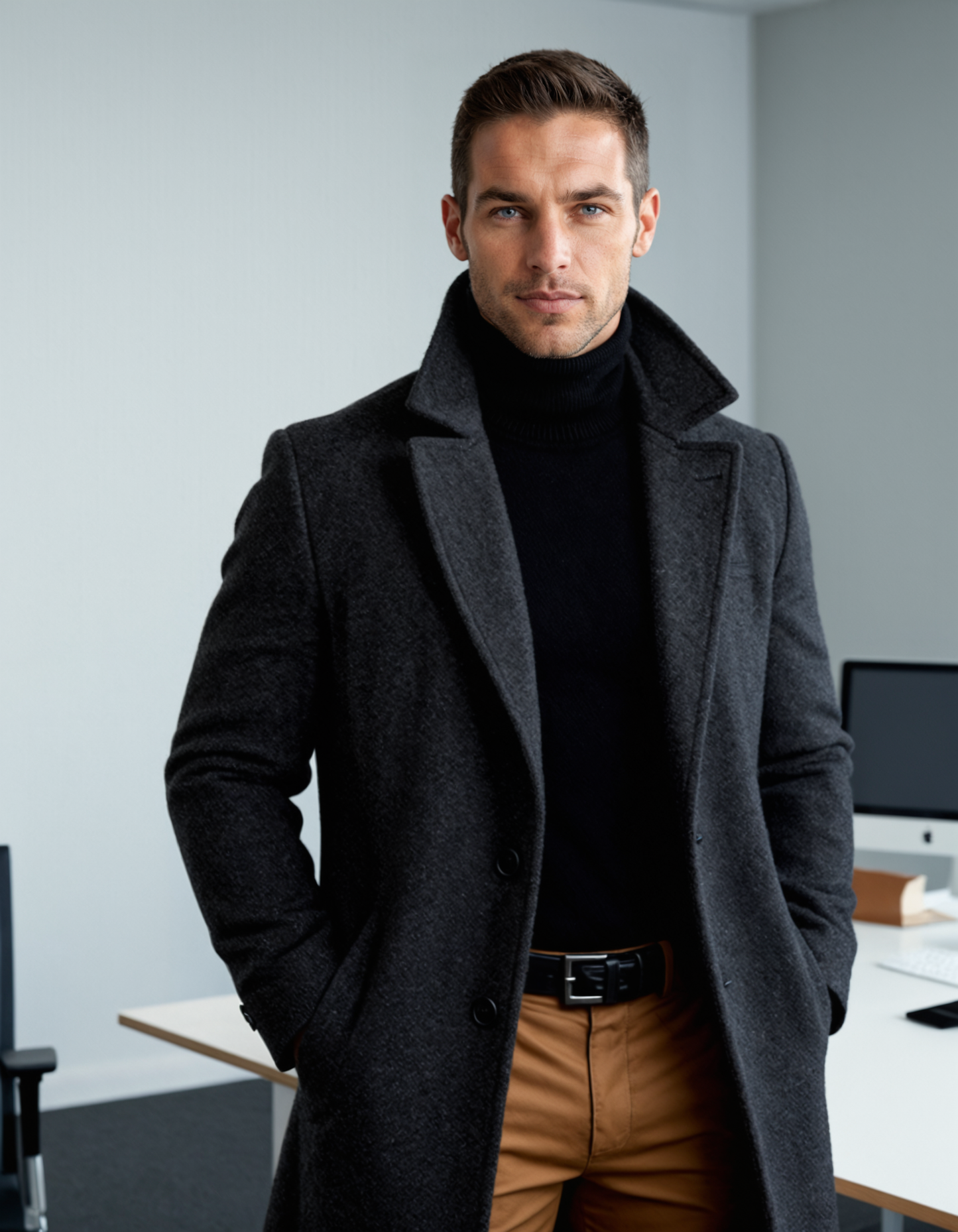 The Ridgeford Men's Heritage Wool Winter Long Overcoat