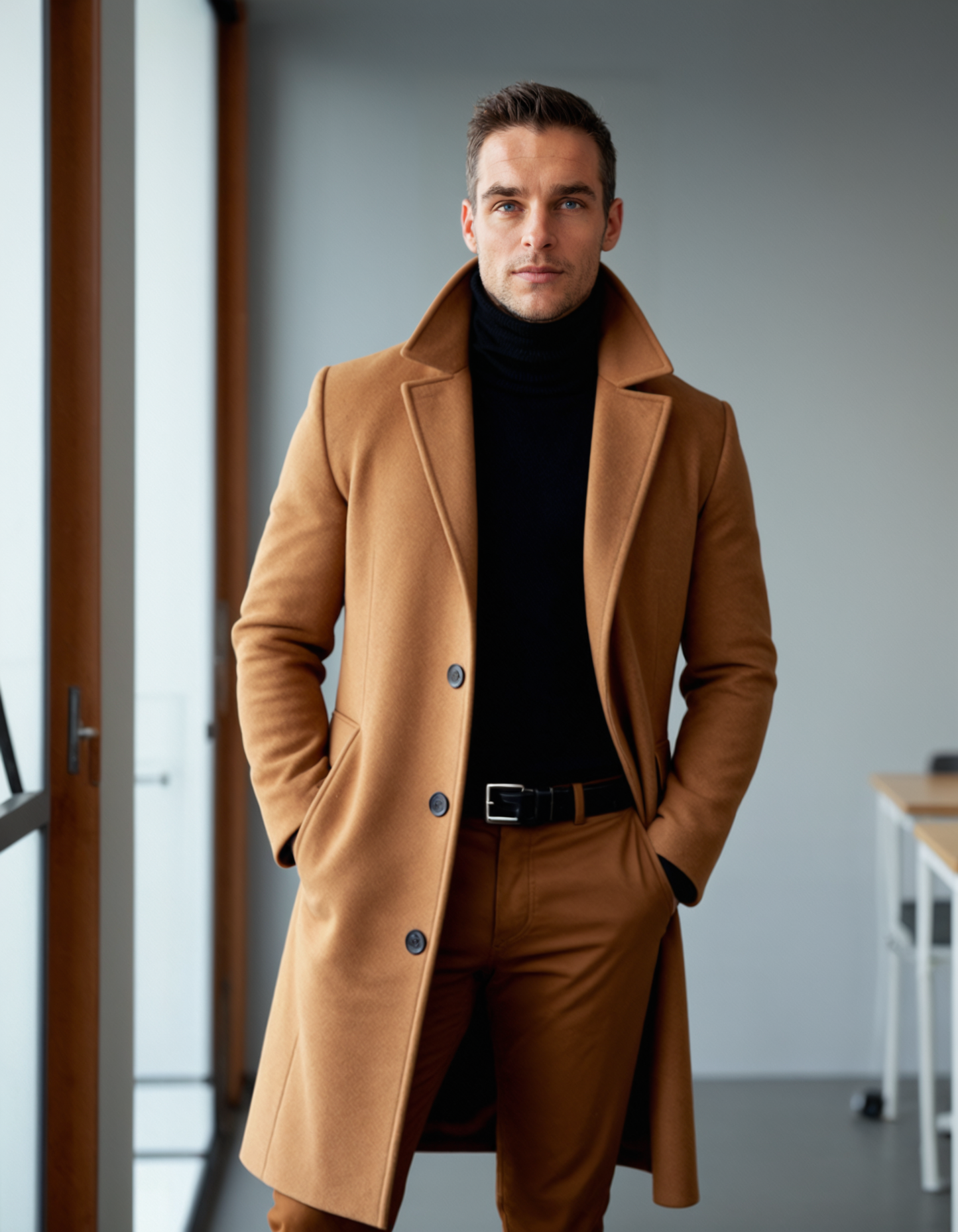 The Ridgeford Men's Heritage Wool Winter Long Overcoat