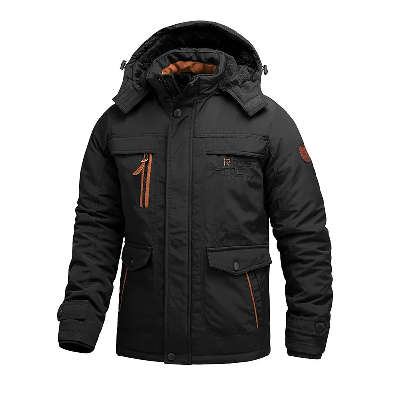 Men's Tactical Winter Jacket - Waterproof Insulated Coat with Removable Edition