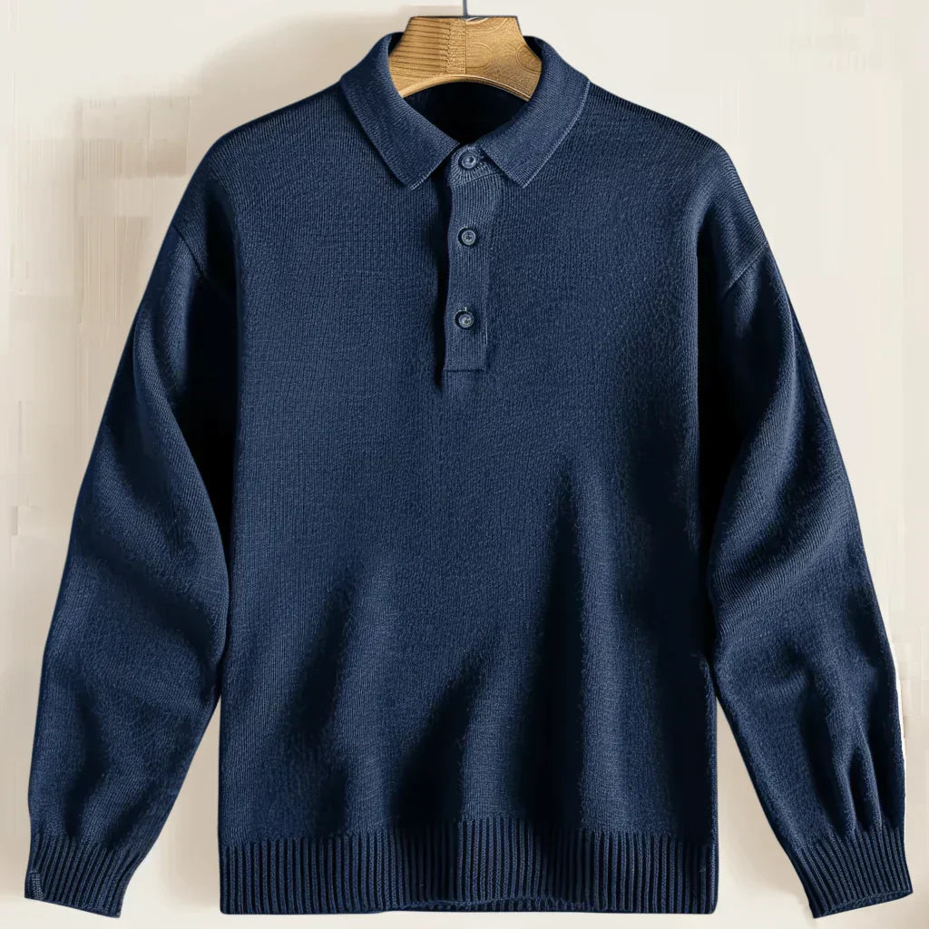 Men's Long Sleeve Polo Sweater - Heritage Knit Pullover | Timeless Smart Casual Style
