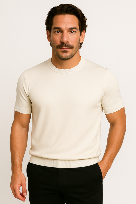 Men's Cashmere Knit Polo Shirt - Soft Luxury Sweater Top for Smart Everyday Wear