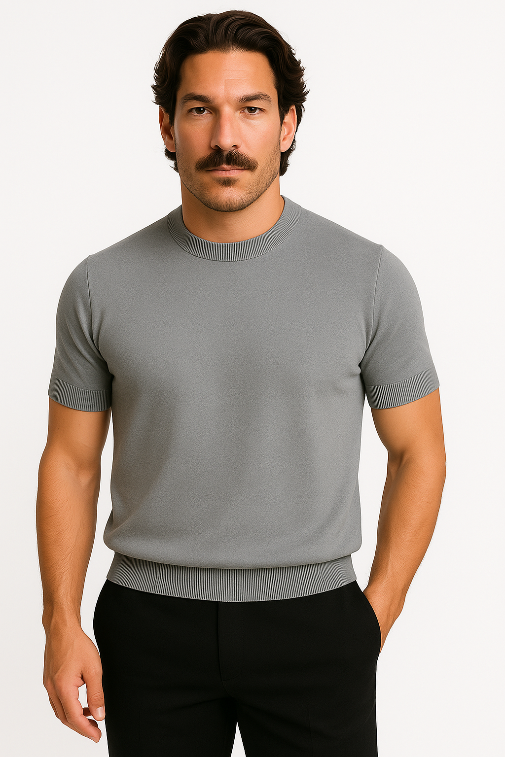 Men's Cashmere Knit Polo Shirt - Soft Luxury Sweater Top for Smart Everyday Wear