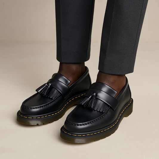 Men's Brown Genuine Loafers with Tassel Detail - Comfortable Slip-On Loafer Shoes for Casual and Formal Wear
