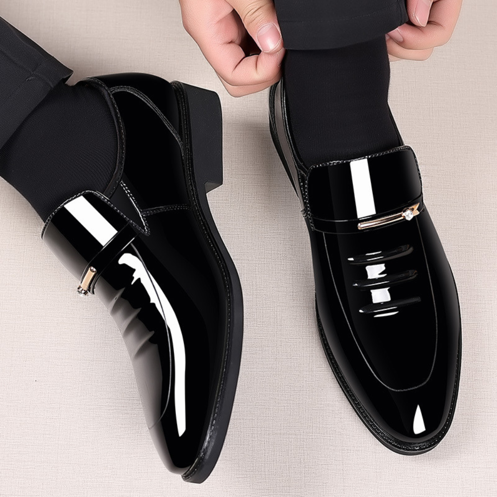 Men's Slip-On Dress Shoes - Glossy Elevated Foot Wear