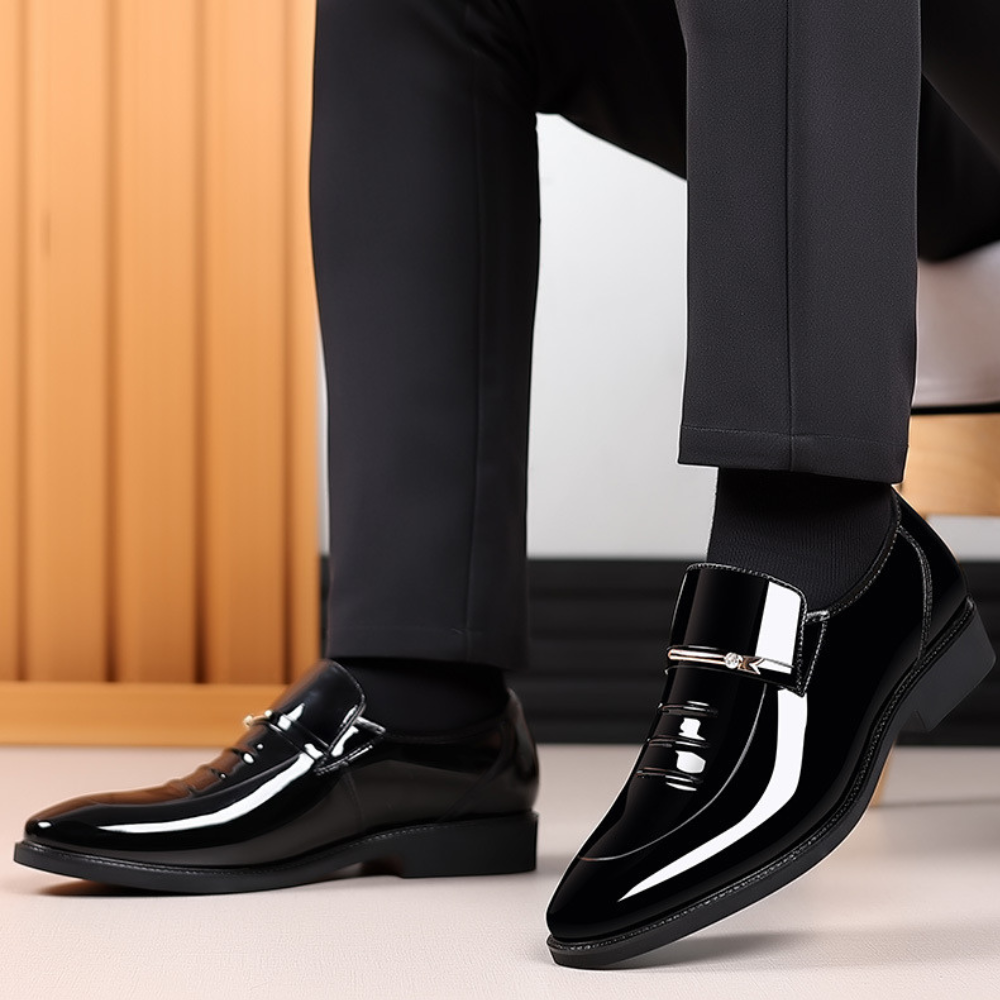 Men's Slip-On Dress Shoes - Glossy Elevated Foot Wear