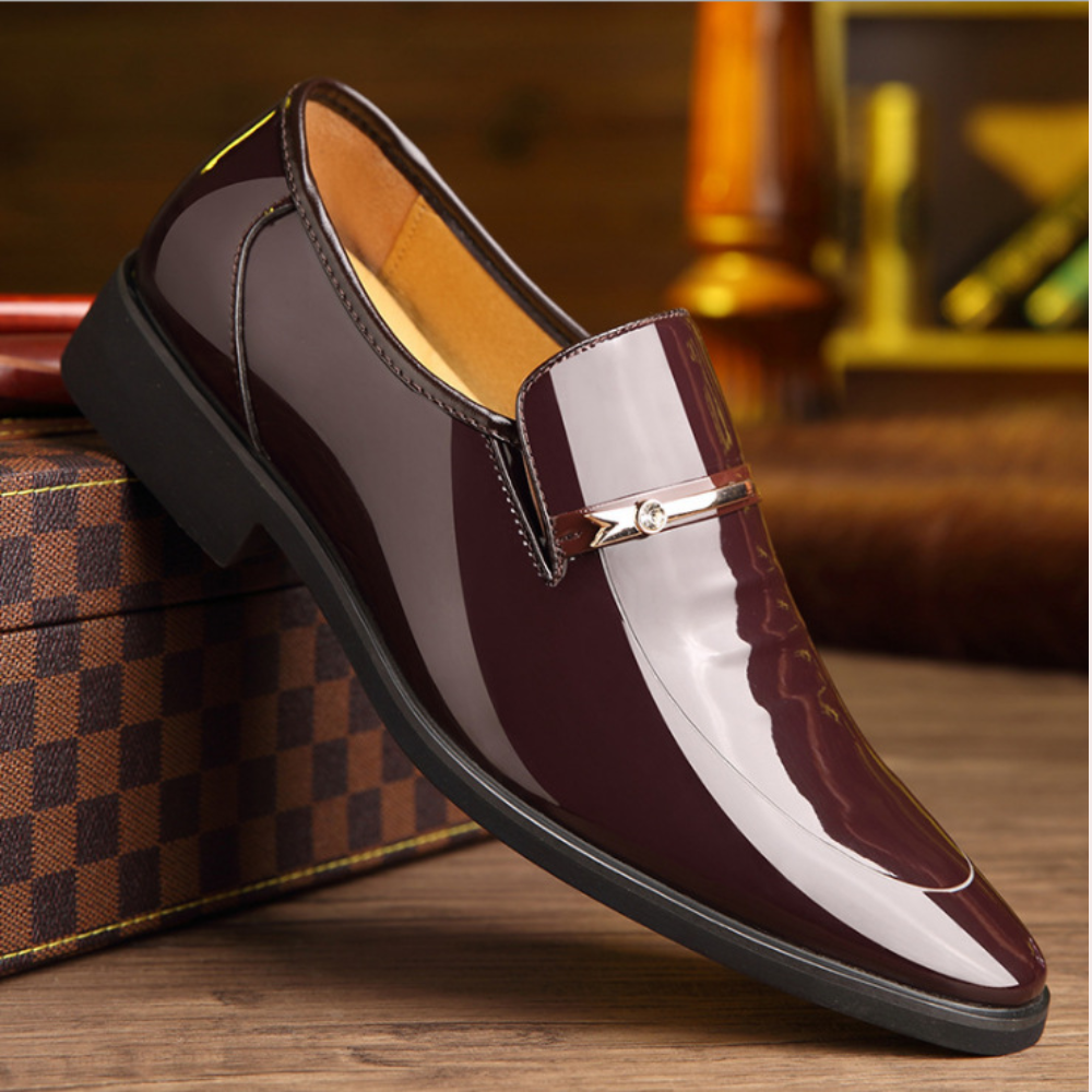 Men's Slip-On Dress Shoes - Glossy Elevated Foot Wear