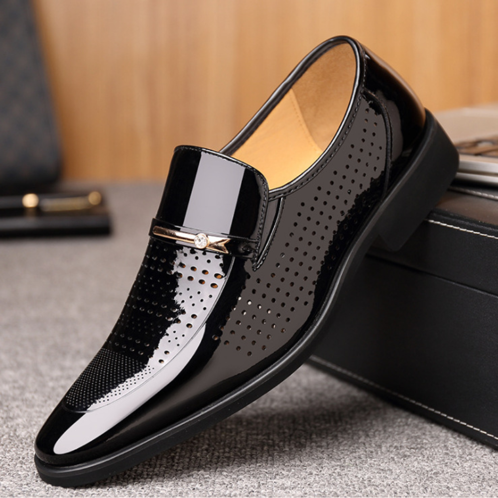 Men's Slip-On Dress Shoes - Glossy Elevated Foot Wear