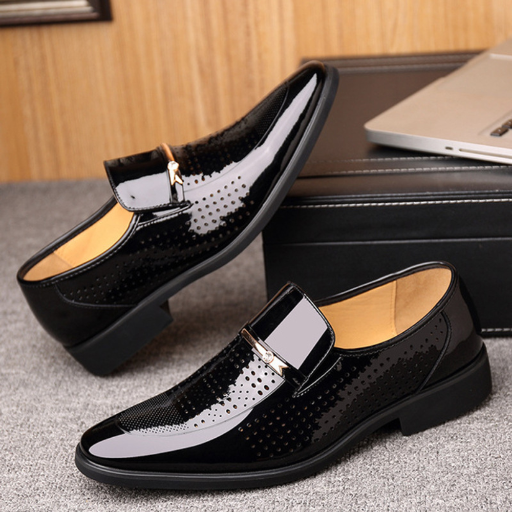 Men's Slip-On Dress Shoes - Glossy Elevated Foot Wear