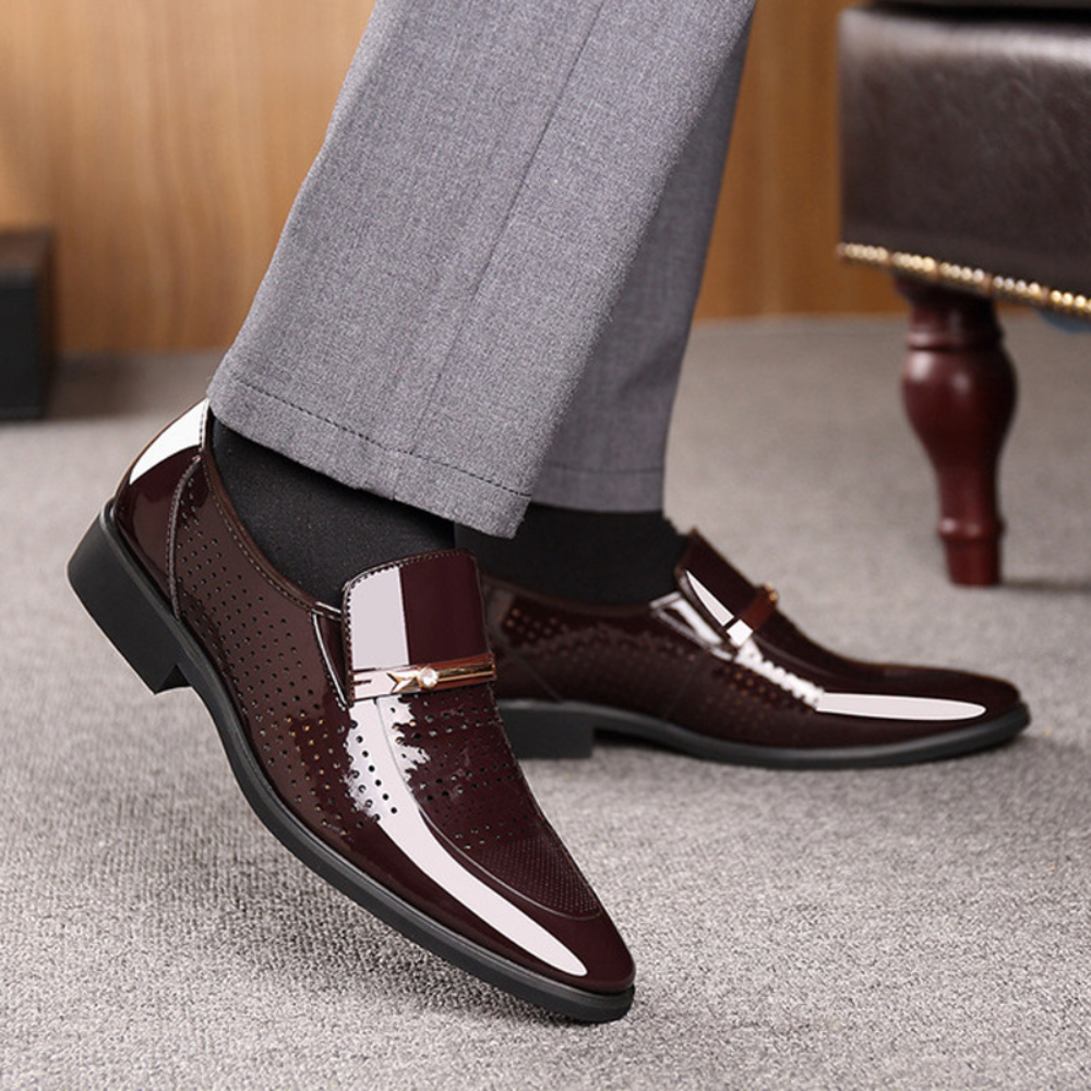 Men's Slip-On Dress Shoes - Glossy Elevated Foot Wear