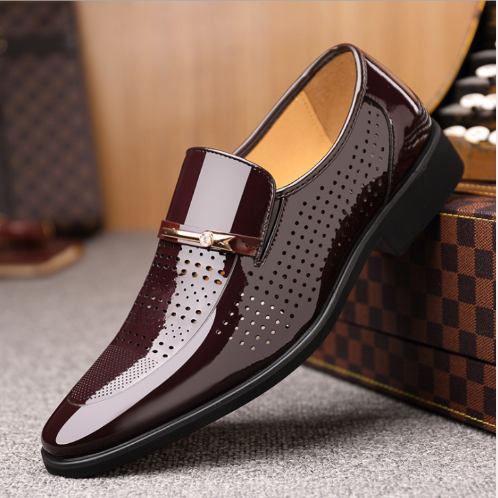 Men's Slip-On Dress Shoes - Glossy Elevated Foot Wear