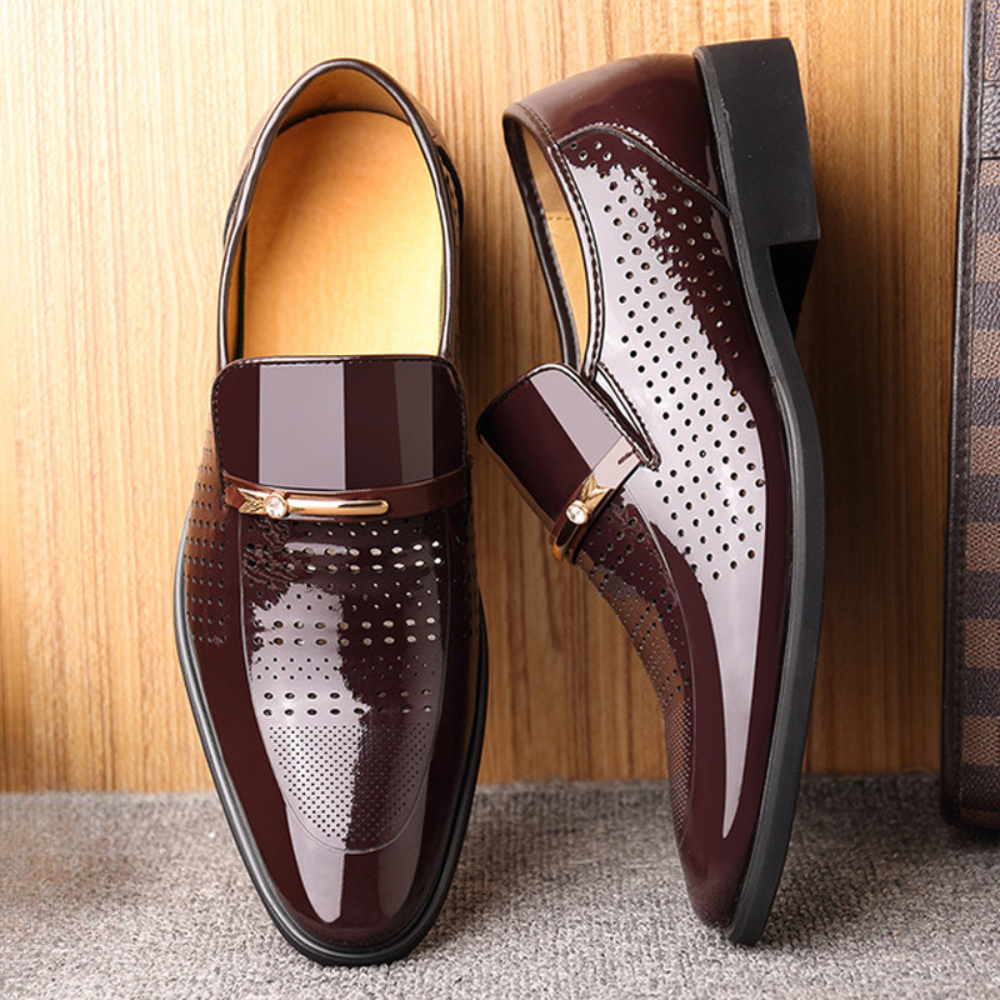 Men's Slip-On Dress Shoes - Glossy Elevated Foot Wear