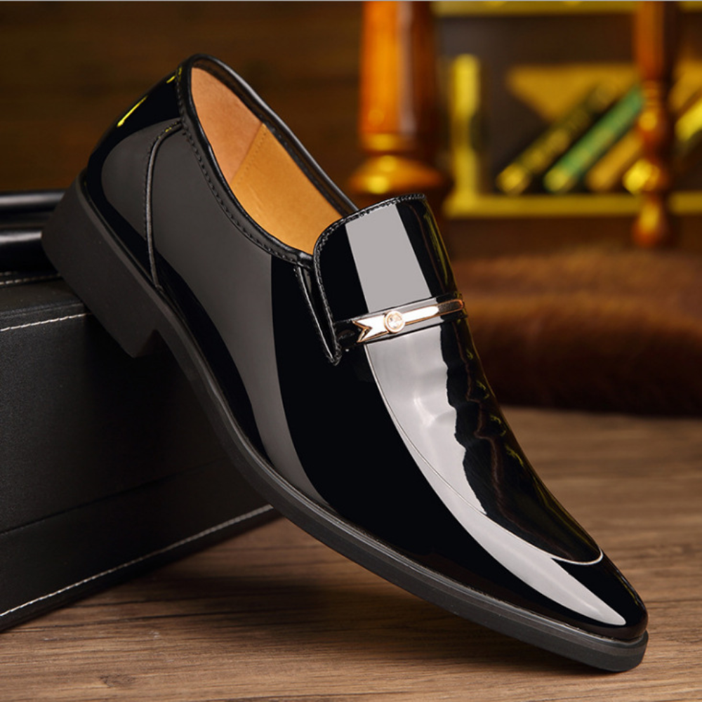 Men's Slip-On Dress Shoes - Glossy Elevated Foot Wear