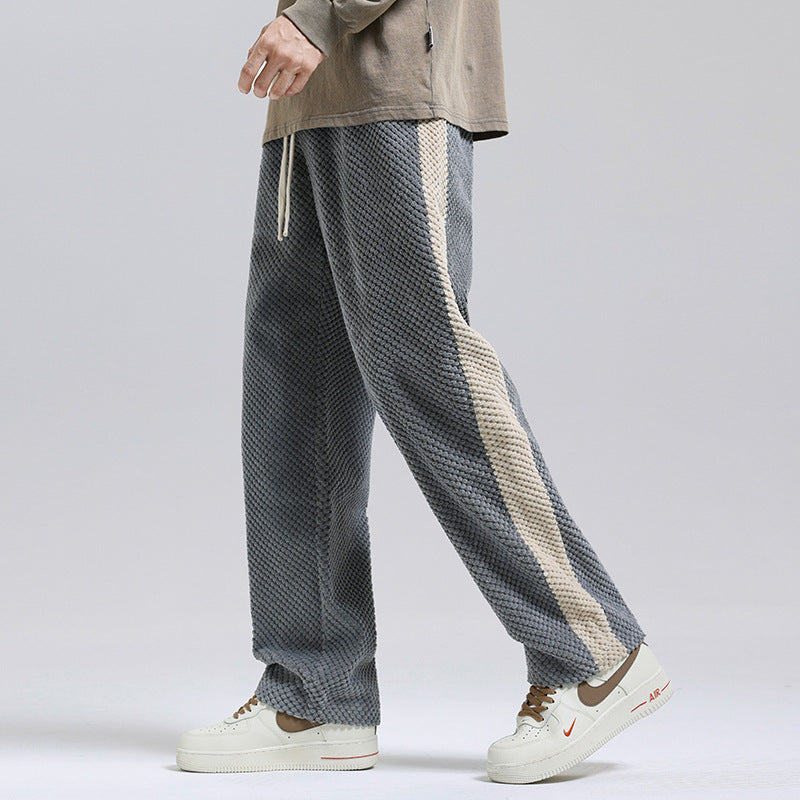 Men's Wide-Leg Stripe Pants - Loose Fit Edition