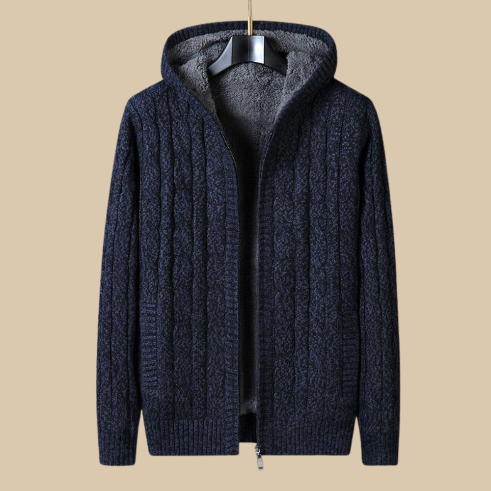 Giorgio Merino Zip Knitted Sweater | Inner Warm Fleece