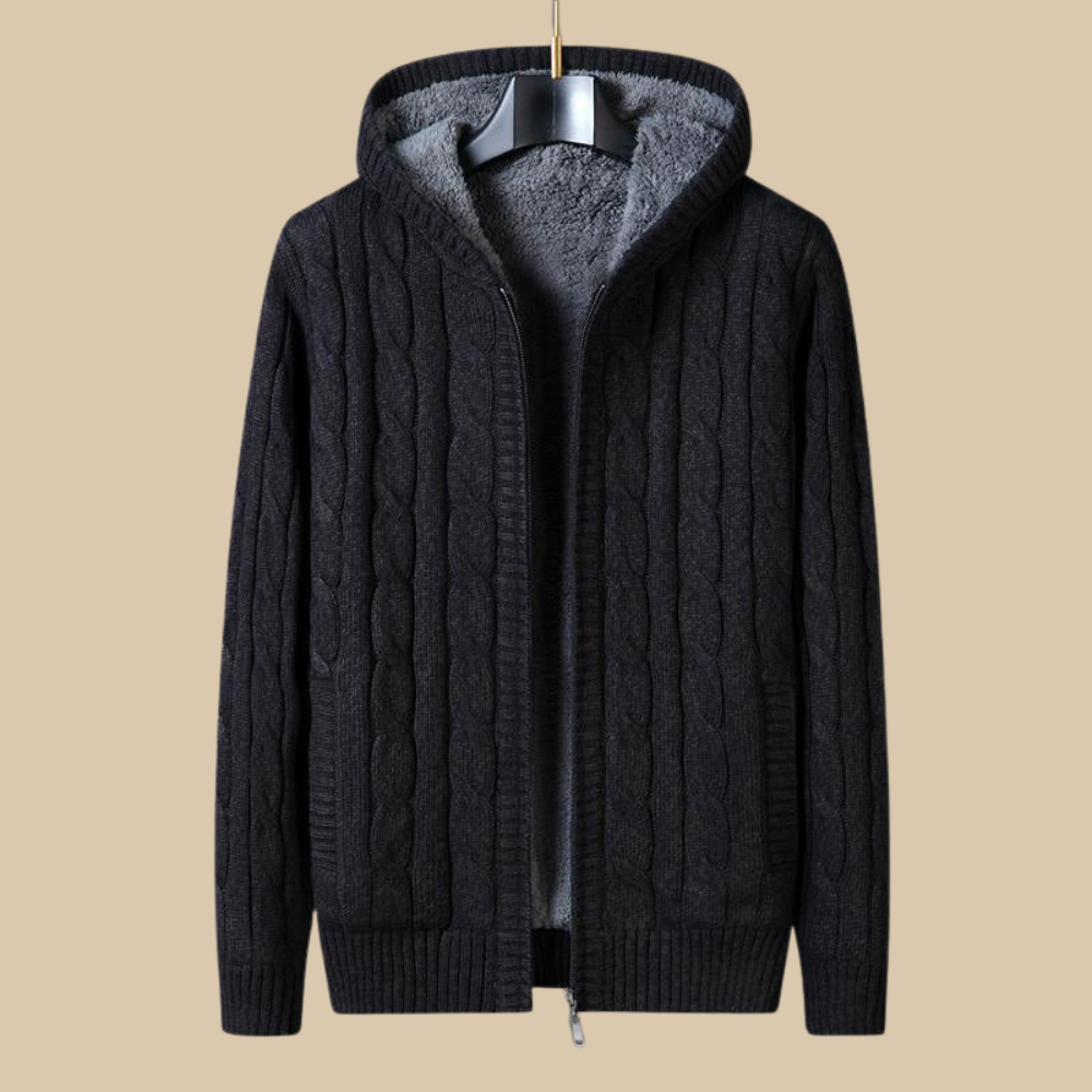 Giorgio Merino Zip Knitted Sweater | Inner Warm Fleece
